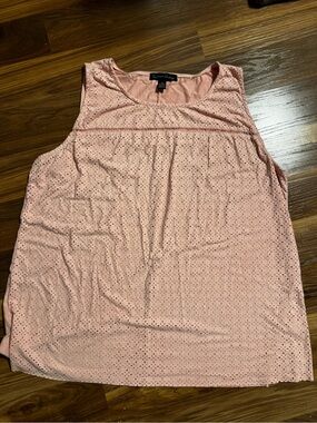 🚨 VINTAGE LIKE NEW!! French Laundry Blush Pink Eyelet Tank Top